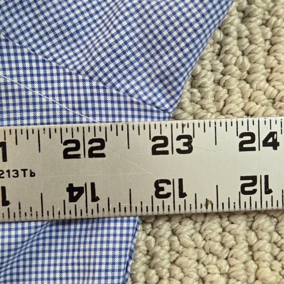 Lauren Ralph Lauren Classic Fit Non Iron Blue Gingham Dress Shirt Mens 15.5‎ M - Picture 7 of 8